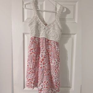 Crochet and floral dress